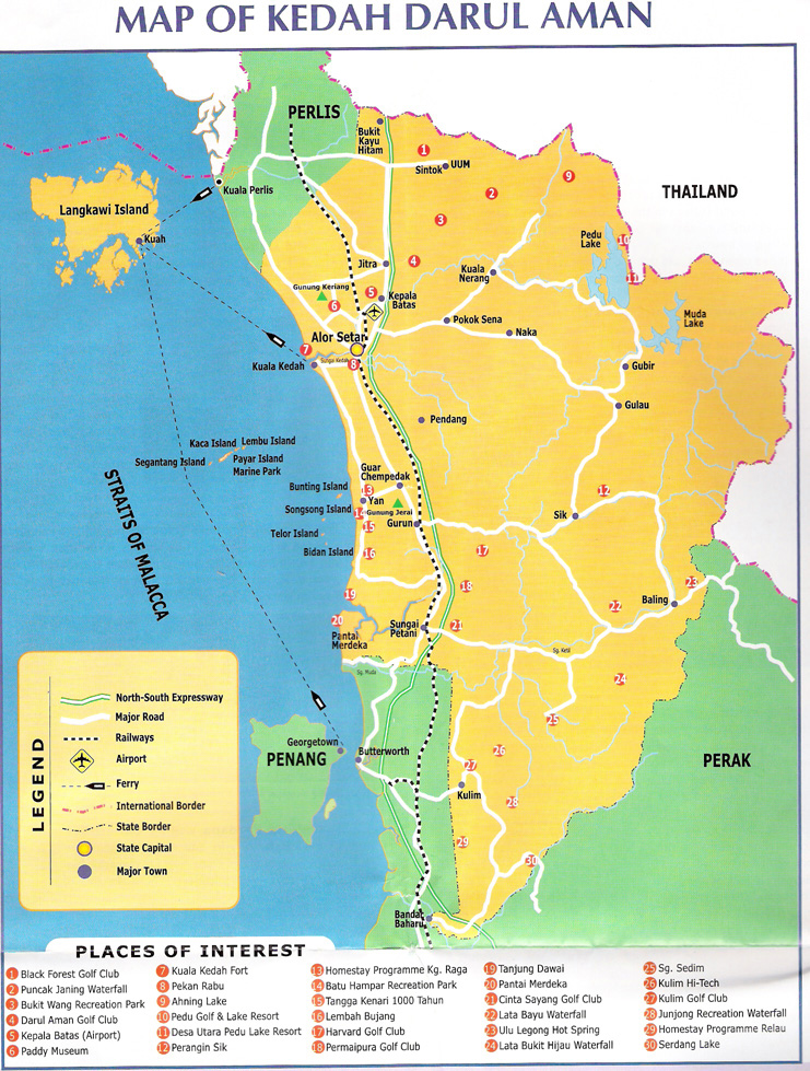 kedah tourist map